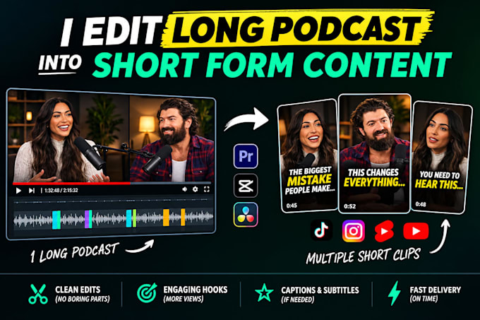 make your podcast into engaging short form videos