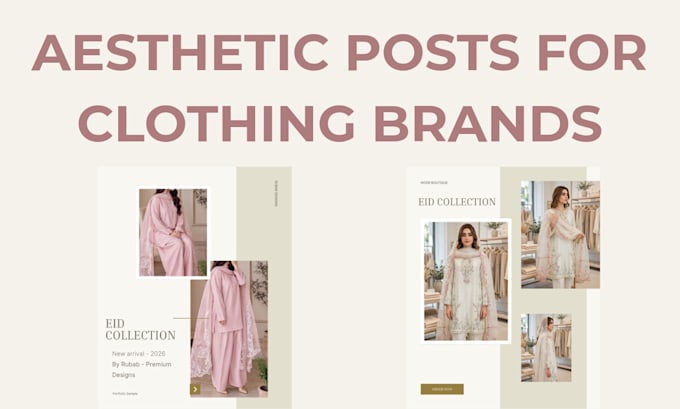 design aesthetic instagram posts for clothing brand in canva