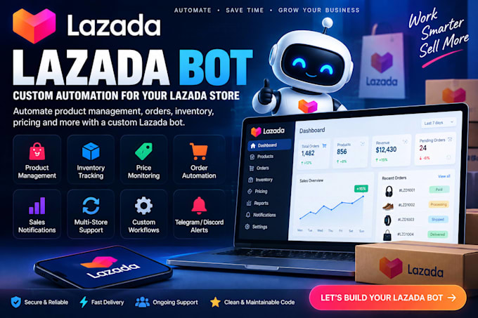 build a custom lazada bot and automation system