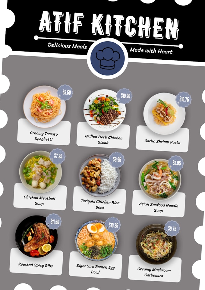 design a food menu design