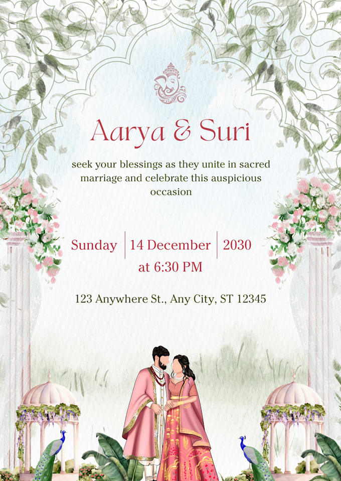 create a wedding invitation video or card
