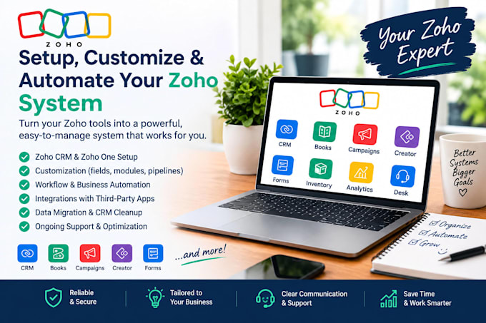 be your zoho CRM expert for setup, customization, automation and integration