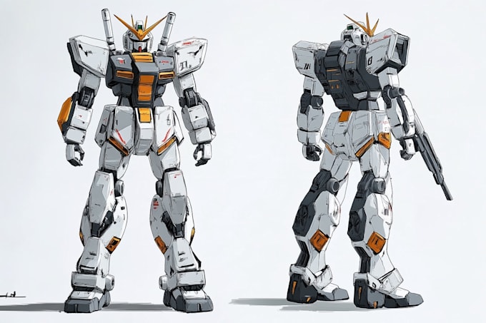 create custom gundam and mecha character art