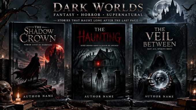 create dark fantasy, horror and supernatural book cover