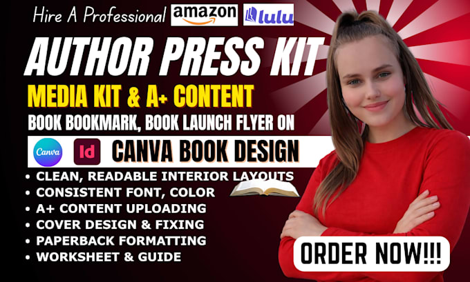 do a plus content, author media kit, book bookmark, book launch flyer