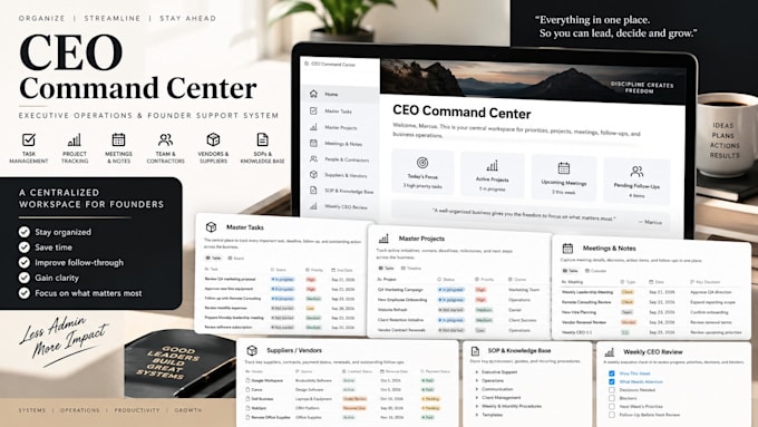build a notion CEO command center for your business