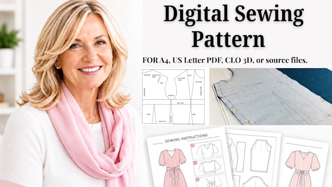 create digital sewing patterns, pattern grading and clo 3d garments patterns