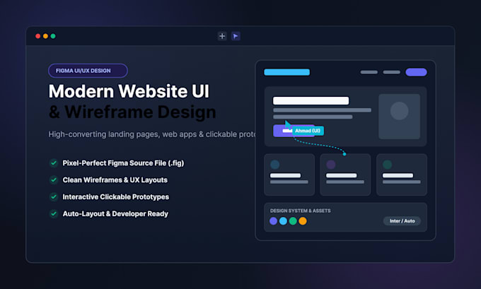 create figma wireframes and interactive web UI prototypes