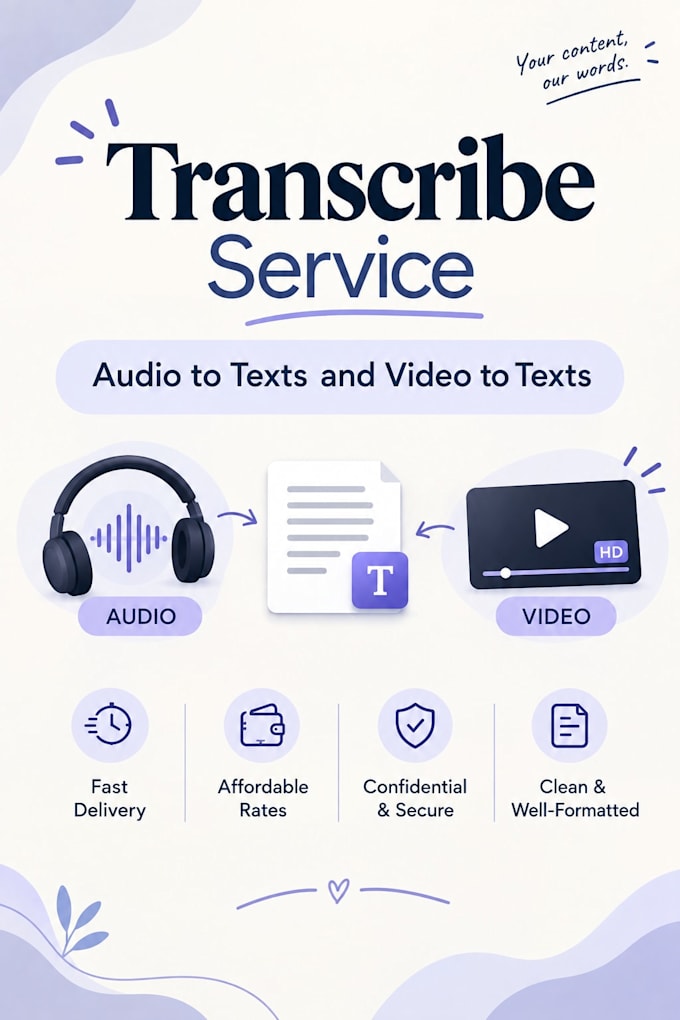 transcript your audio and video into text