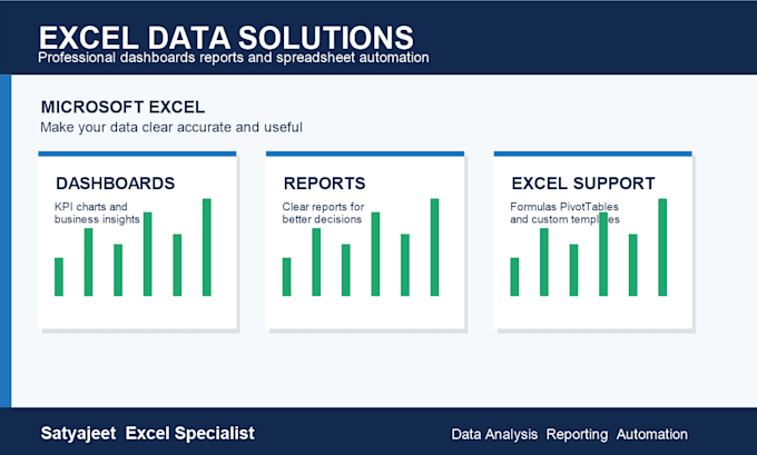 microsoft excel data analysis reports dashboard specialist