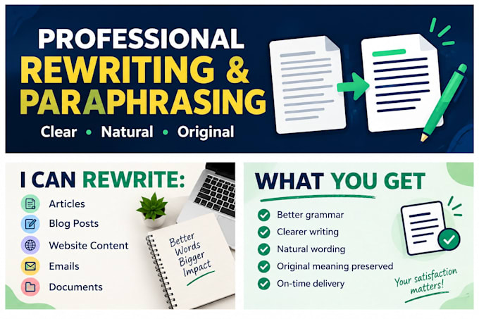 rewrite and paraphrase your text professionally