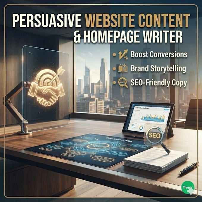 write persuasive website content, homepage, and about us page