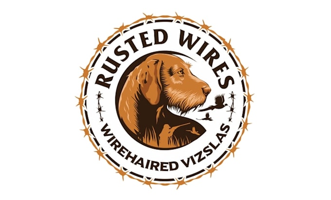 design vibrant rusted wires dog breeder logo