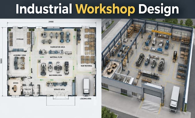 design industrial workshop architecture equipment layout construction drawings