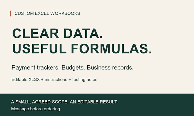 create a custom excel tracker with formulas for your business