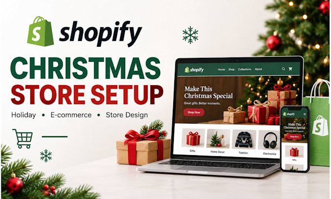 setup and design your shopify christmas holiday store