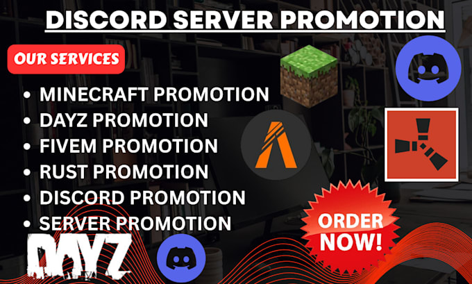 promote minecraft, dayz, wardogs, rust, fivem, gaming, discord server promotion