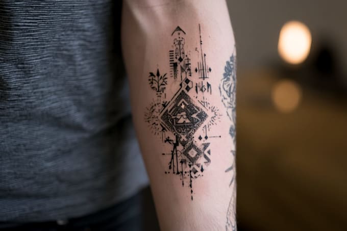 illustrate custom tattoo artwork with expressive linework