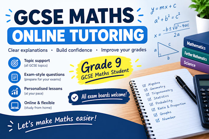 tutor you maths at gcse level and help improve your grades