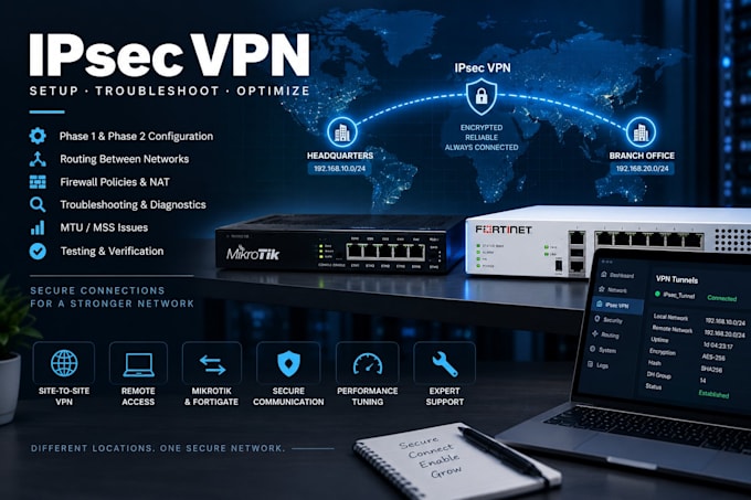 configure and troubleshoot ipsec VPN tunnels