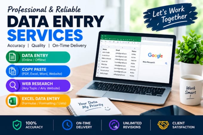 do accurate, data entry,copy paste,and web research