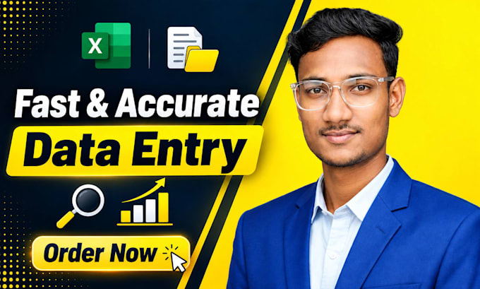 do excel data entry, copy paste, pdf to excel, web research, typing