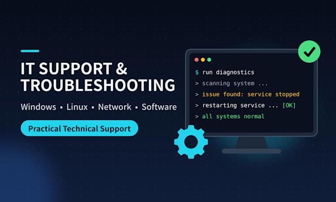 troubleshoot windows, linux, network, and software issues