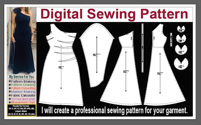 do professional sewing pattern making, digital pattern grading and tech