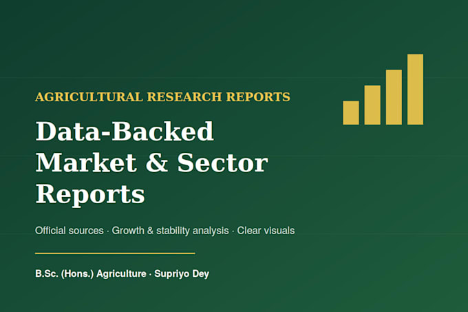 create agricultural market and sector research reports