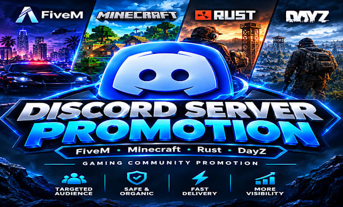 promote your discord server for fivem, minecraft, rust and dayz server