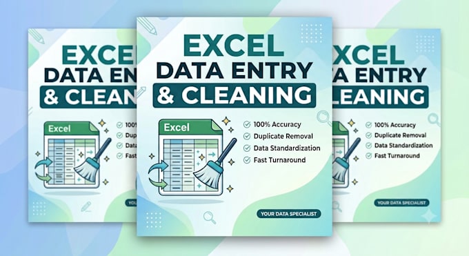 do excel data entry, data cleaning, deduplication, and formatting