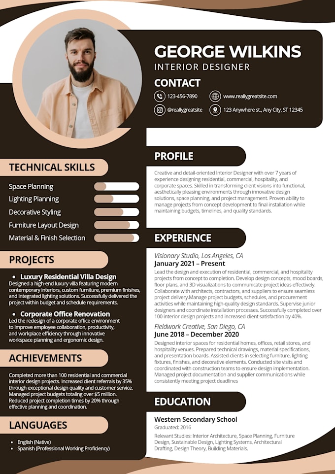 design a professional CV resume that gets noticed