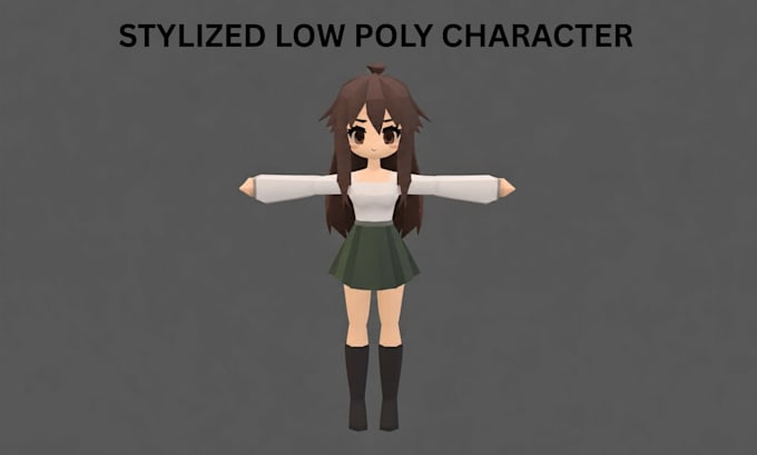 model stylized low poly 3d character, assets for roblox and animation