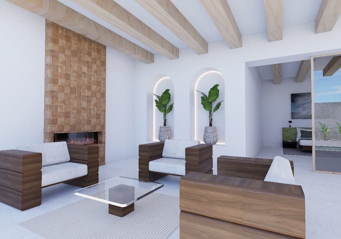 design and rendering interior, furniture super realistic
