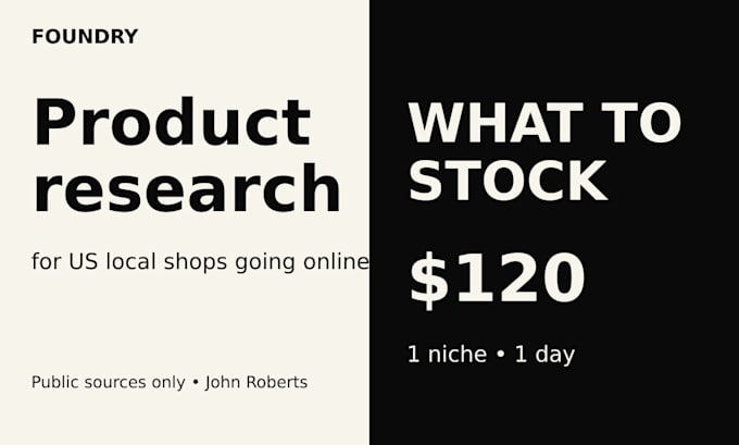 do product research for US local shops going online