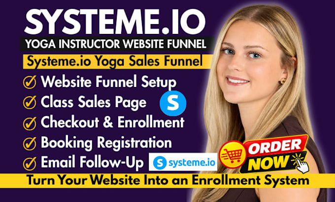 build systeme io yoga class website, sales funnel for yoga instructors