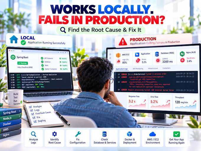 diagnose why your application works locally but fails in production