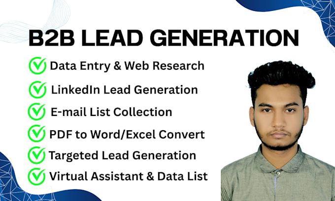 provide b2b lead generation and web research data list