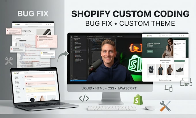 do shopify custom coding shopify bug fix and custom theme development