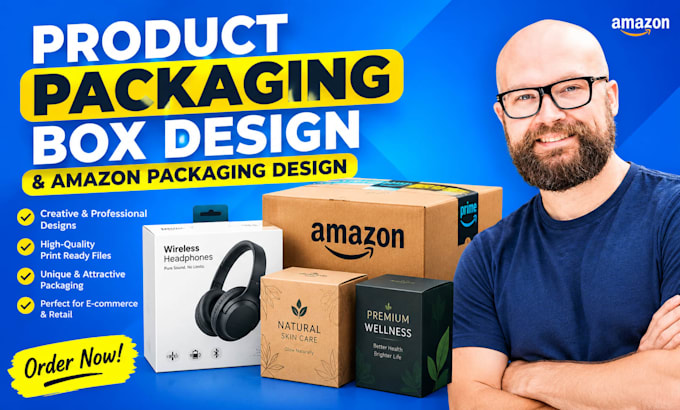 do product packaging box design and amazon packaging design