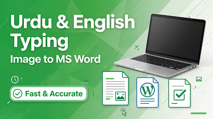 do urdu english typing, image to word and data entry