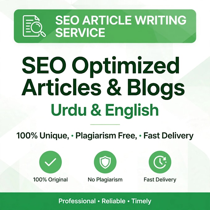 write seo optimized urdu and english articles and blogs