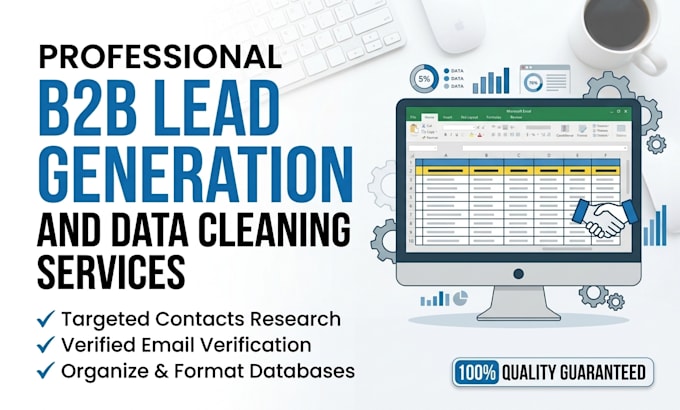 do b2b lead generation, web research, and data cleaning