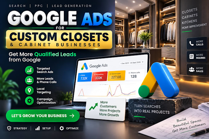 generate leads with google ads for custom closets