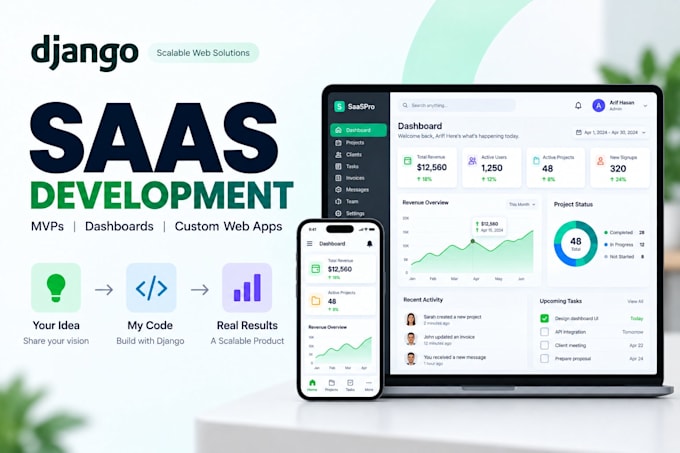 develop django saas mvp applications and saas dashboards