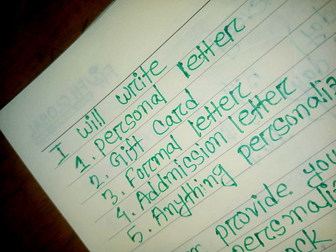 write anything with my beautiful hand writing