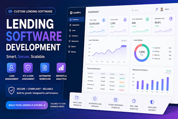 build a loan management system lending software credit platform with dashboard