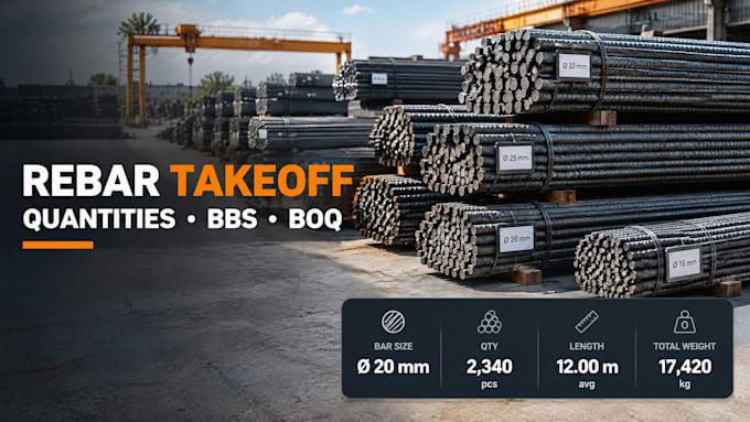 rebar takeoff, bbs and reinforcement quantity estimation