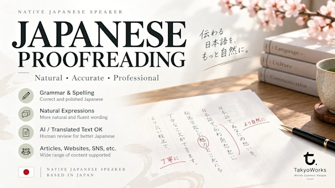 proofread and naturally improve your japanese text