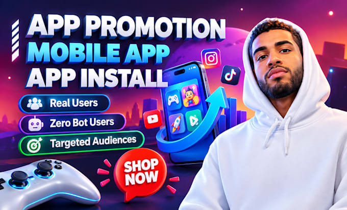 do android mobile app promotion, app install, promote gaming app to 900k